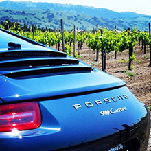 car and vineyard