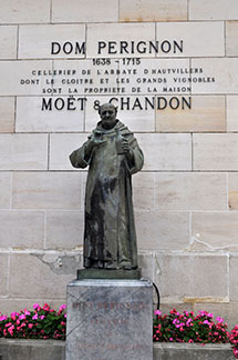 Dom Perignon statue